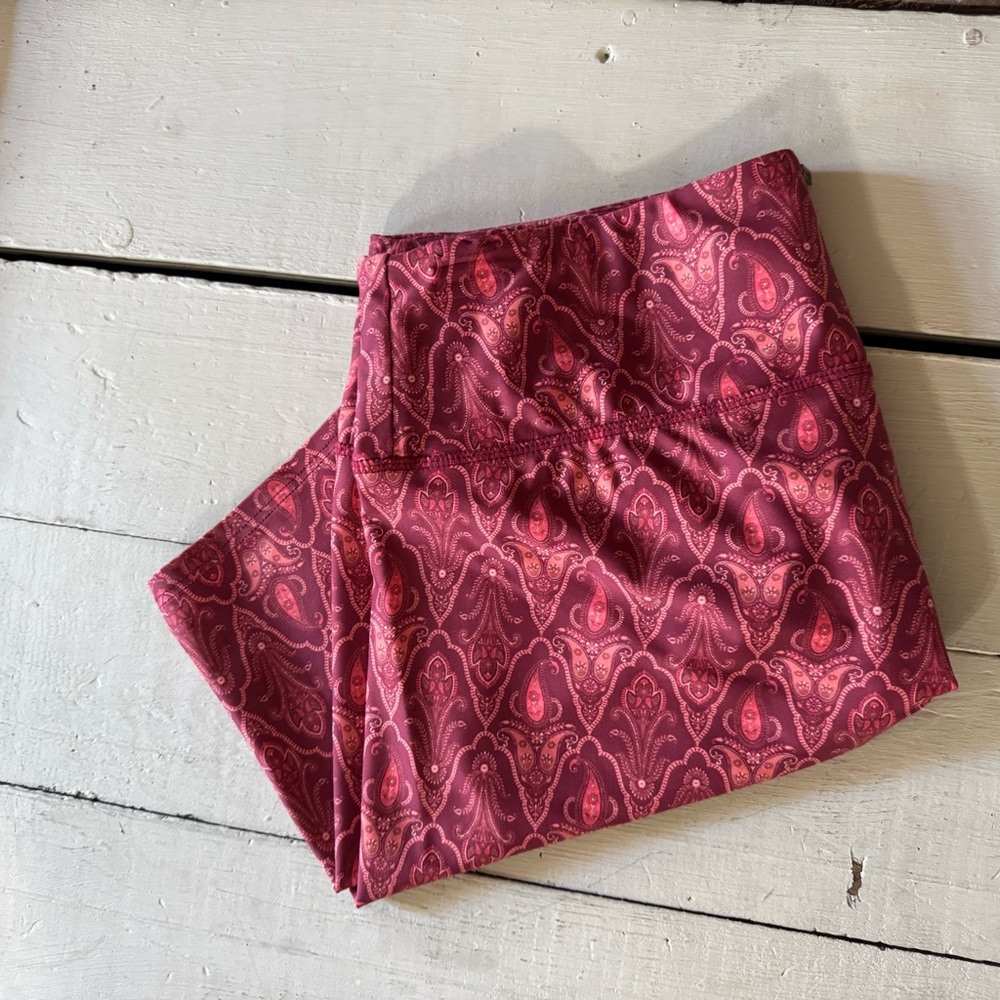 Women's Red Patterned Shorts - Picture 3 of 7